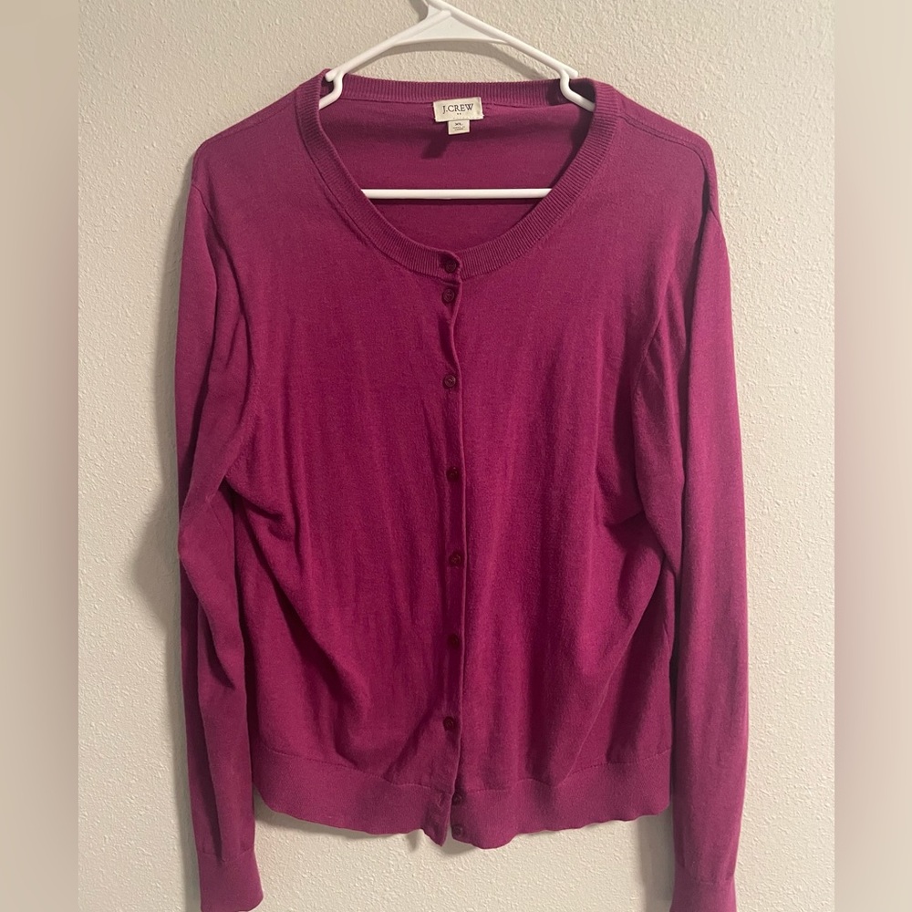 J. Crew Classic Cardigan- Vintage Burgundy Size XL